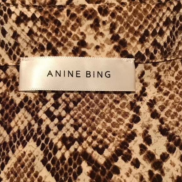 Anine Bing Chelsea Shirt Dress Snake Python - Picture 10 of 13